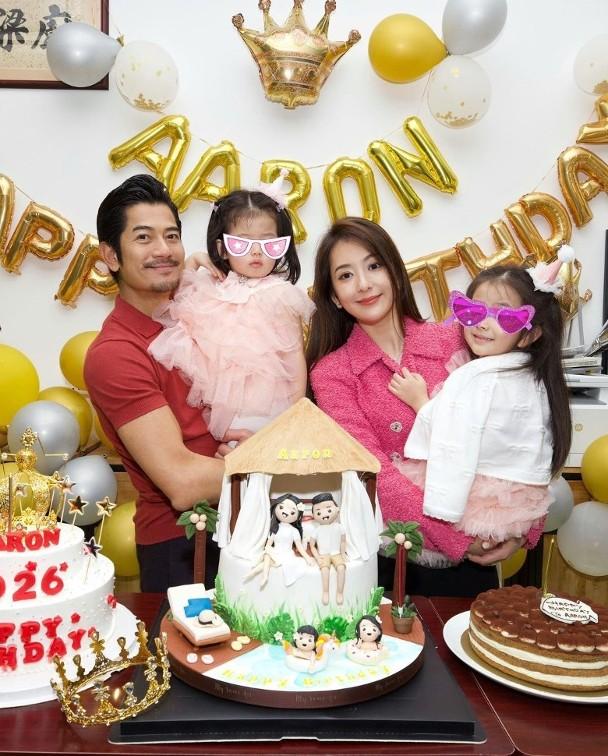 郭富城回应方媛三胎传闻，一家五口幸福满满