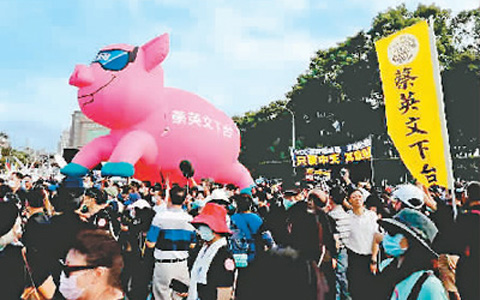 台湾各界集会抗议当局施政无能